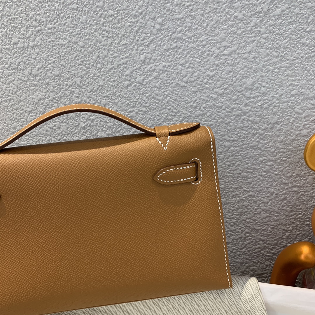 에르메스 미니 켈리백22 골드브라운 은장 앱송